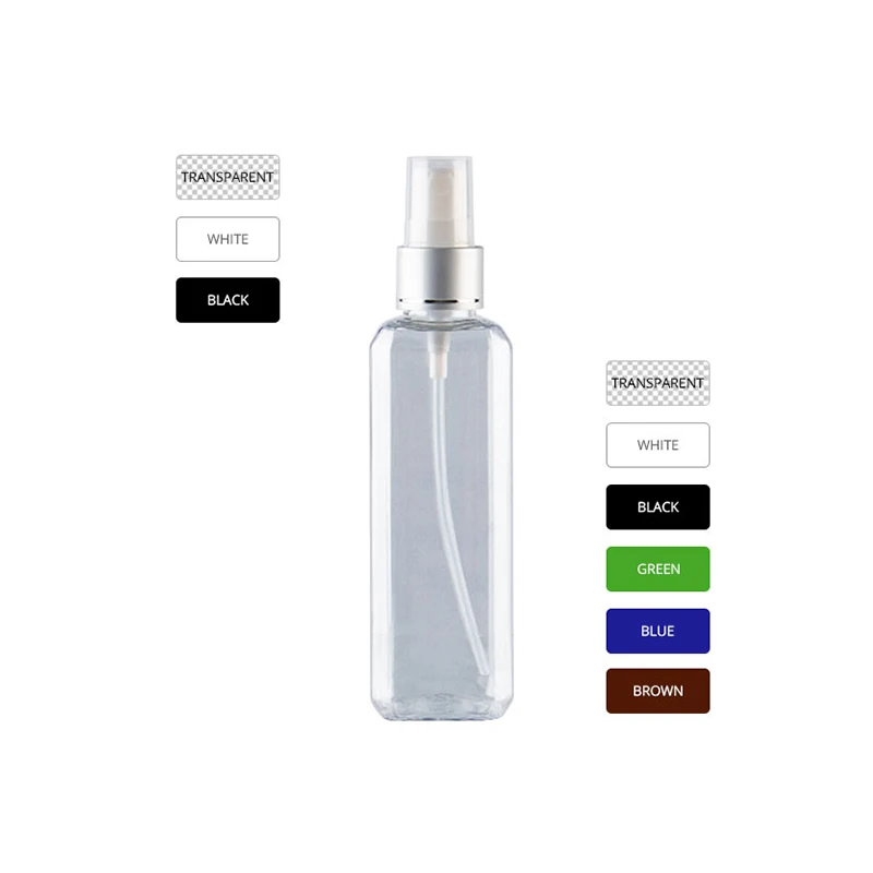 Пустые черные квадратные бутылки с тонким распылителем 100 мл X 50 контейнер для