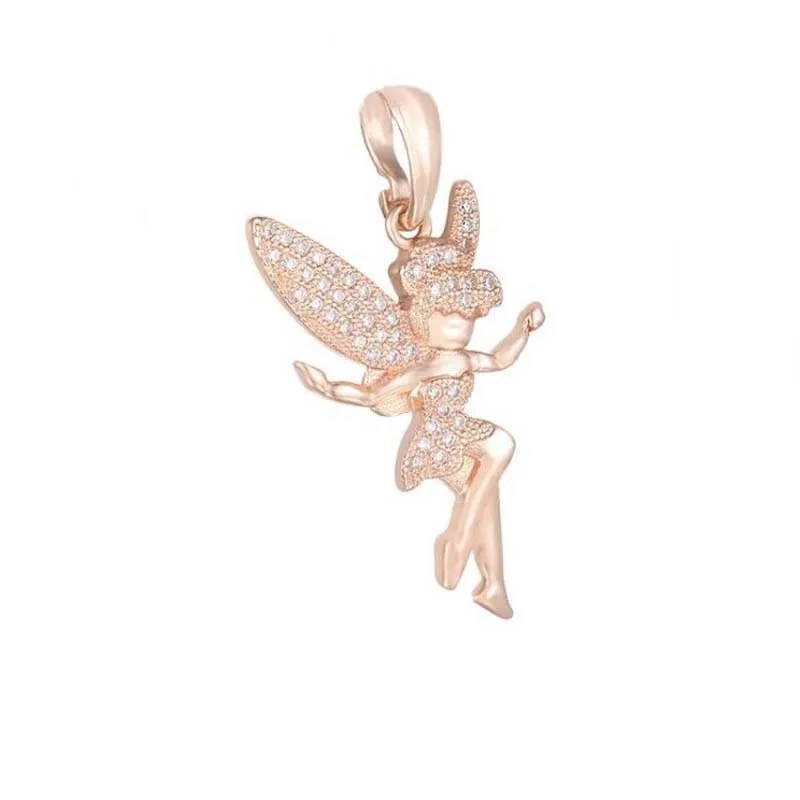 Женское колье с узором из кристаллов розового золота 585 пробы цепочкой |