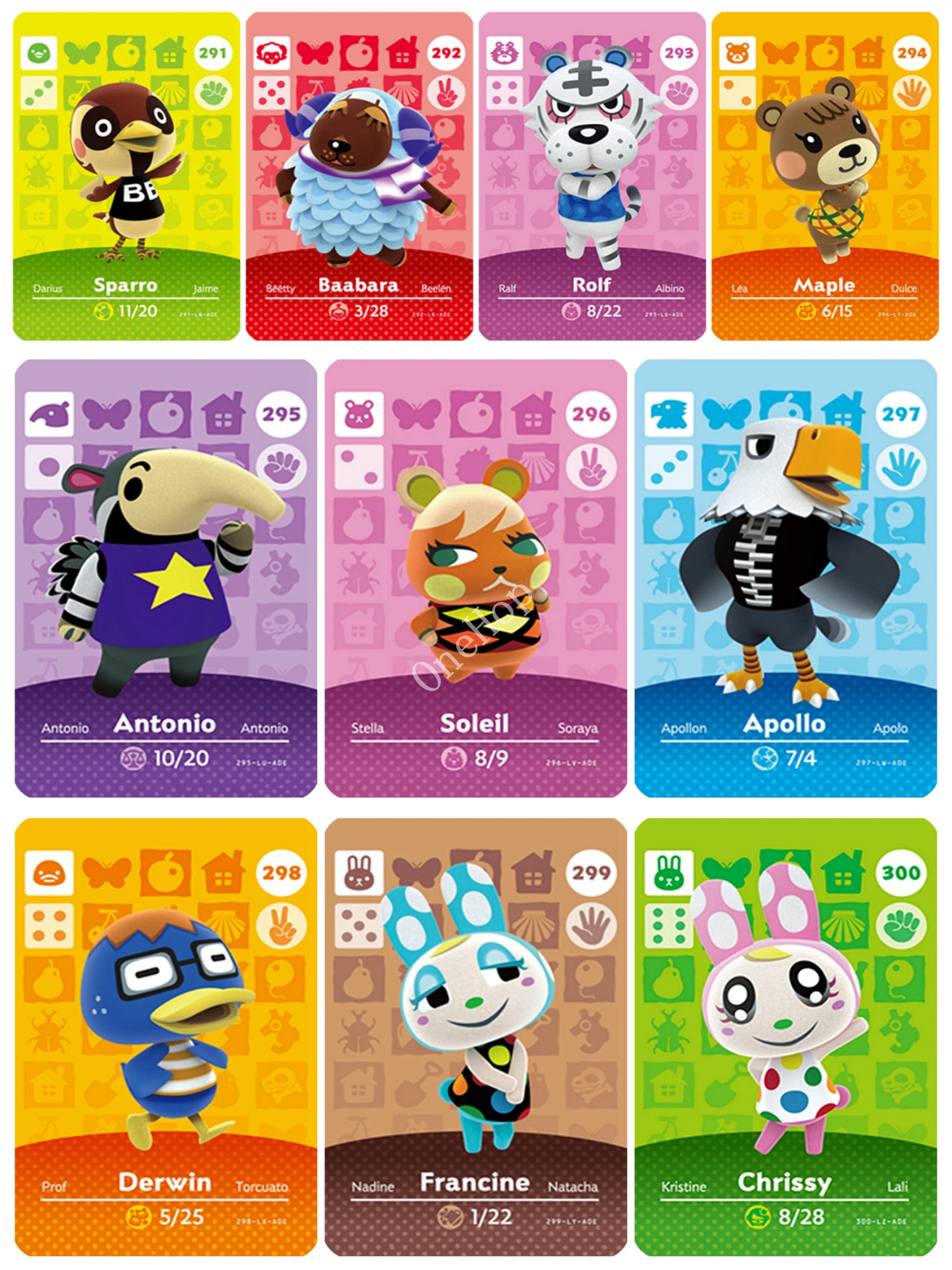 

Animal Croxxing NO.291~300 Hot Villager Amxxbo Card Series 3 For NS Switch 3DS Ntag215 NFC Rolf Chrissy