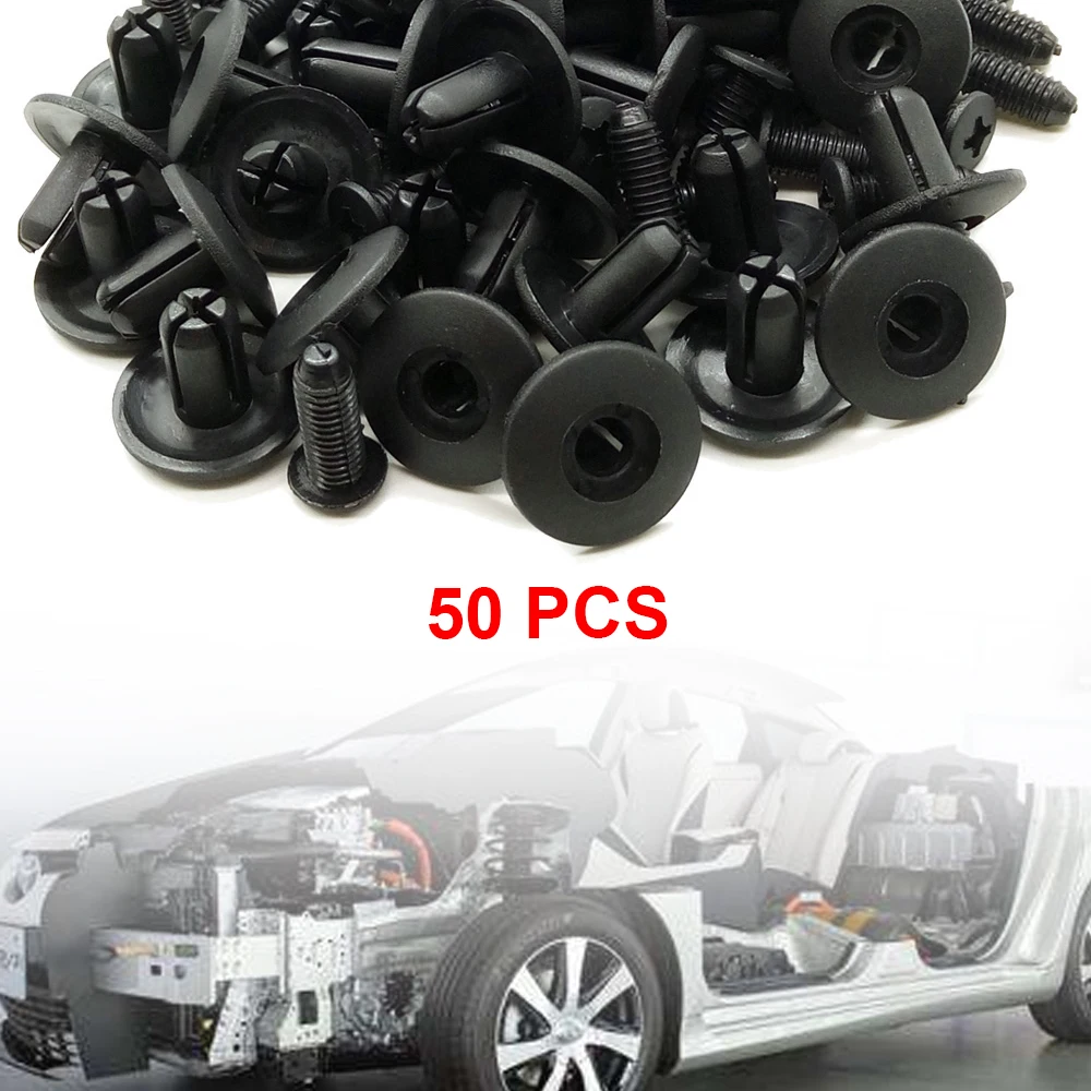 50 шт. 8 мм Универсальные пластиковые крепежные заклепки винтовые зажимы Auot