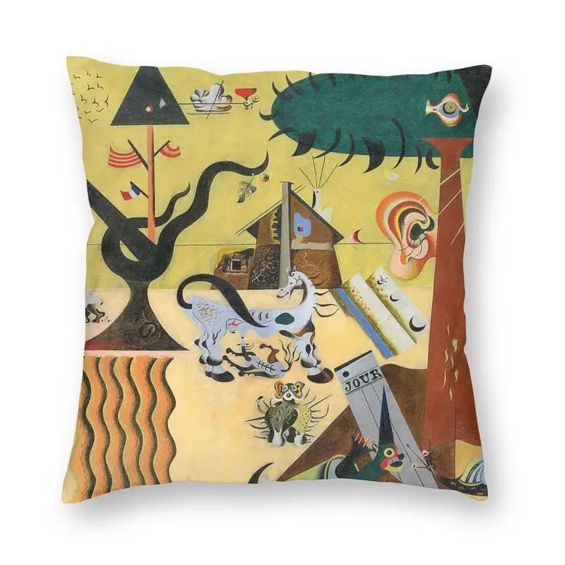 

Luxury The Tilled Field By Joan Joan Miro Throw Pillow Cover Home Decor Square Surrealism Cushion Cover 40x40cm Pillowcover