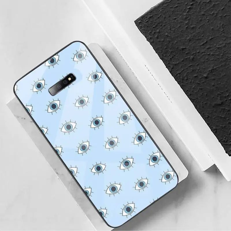 

Evil Eye fashion pattern art Phone Case Tempered glass For Samsung S6 S7 edge S8 S9 S10 e plus note8 9 10 pro