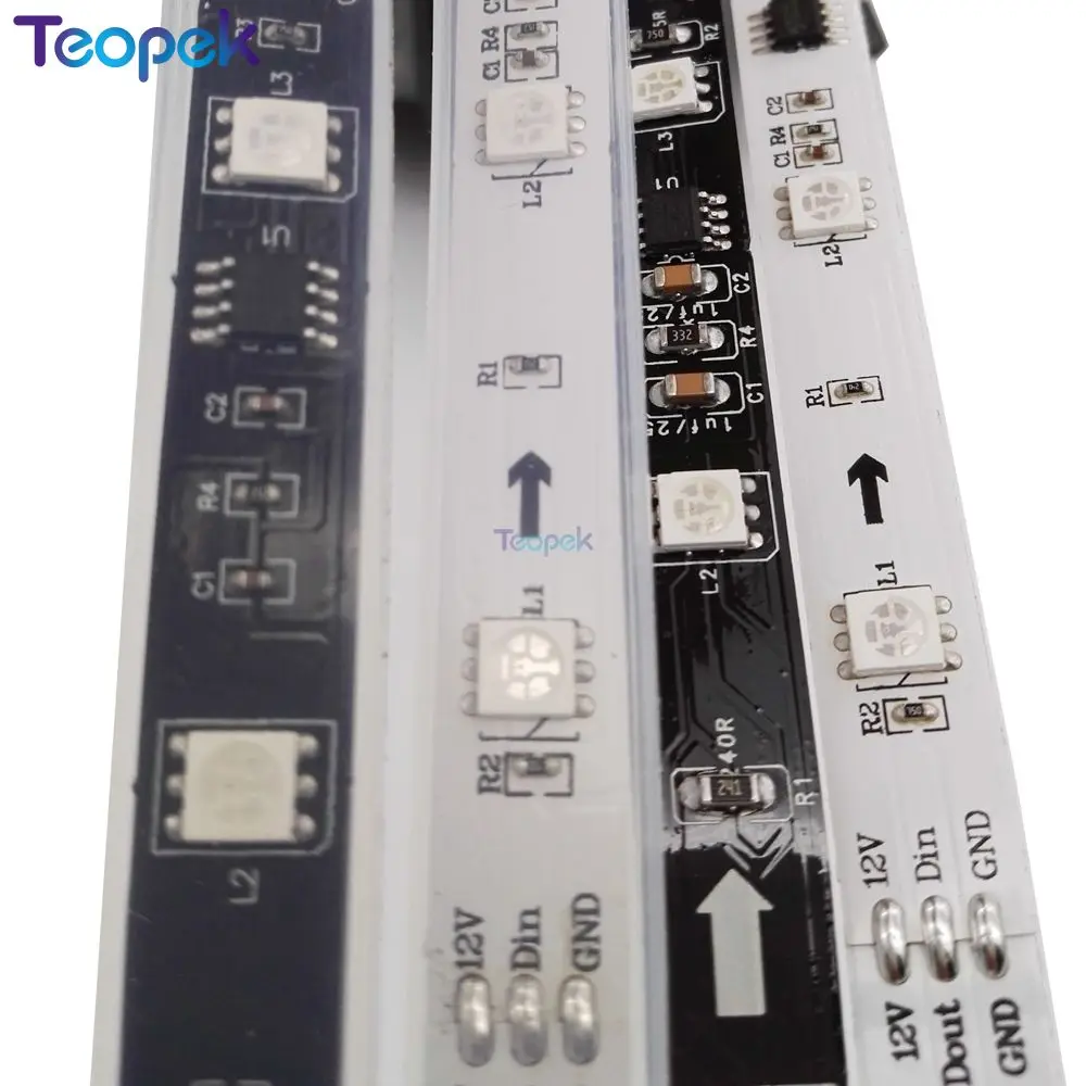 WS2811 Светодиодная лента 5 м 30/48/60 светодиодов/м 10/16/20 шт. ws2811 ic/метр DC12V белая/черная