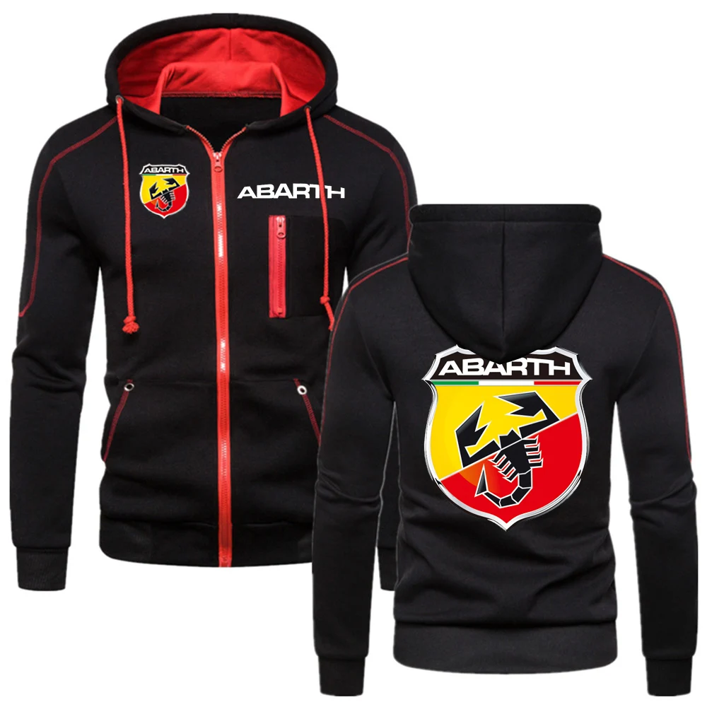 

2021 ABARTH удобная модная мужская хлопковая теплая толстовка свитшот для фитнеса однотонные флисовые мужские топы на молнии с принтом