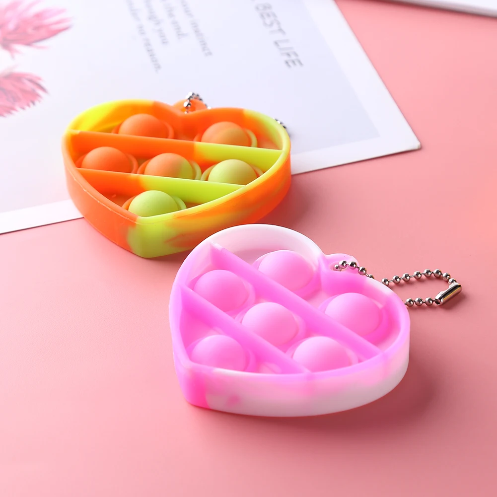 Новый пузырьковый брелок в форме сердца антистрессовый фиджет развивающая