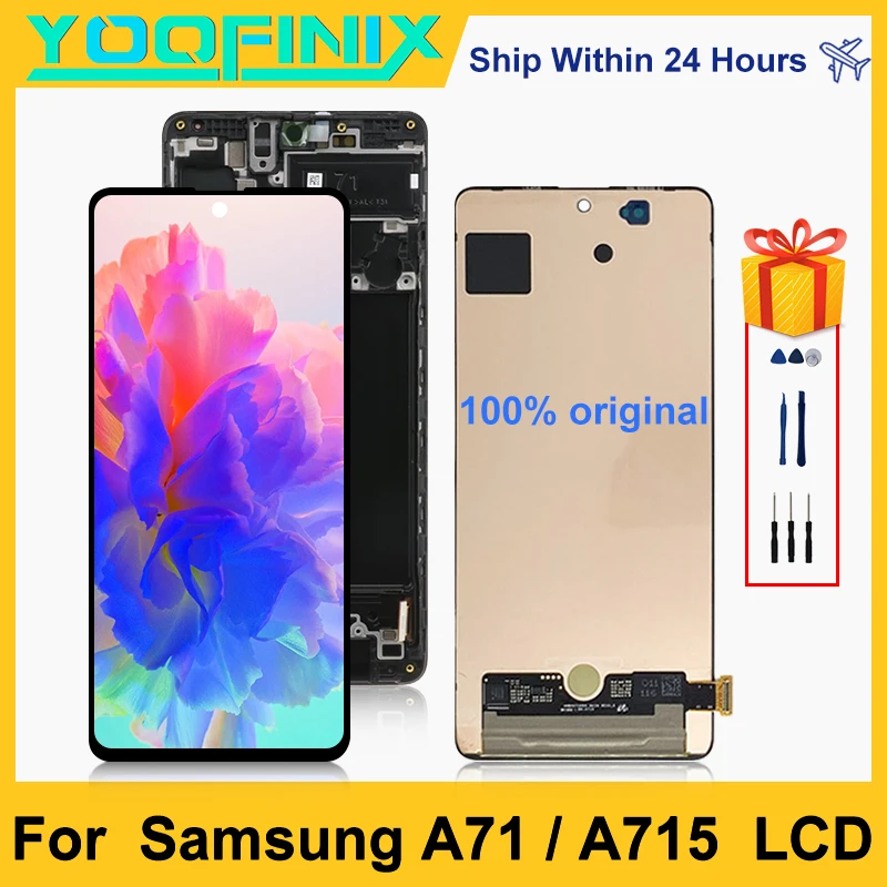 Pantalla t&aacute;ctil Original de 6,7 pulgadas para Samsung Galaxy A71, piezas de repuesto de digitalizador para SM-A715F/DS, A715F, A715-0
