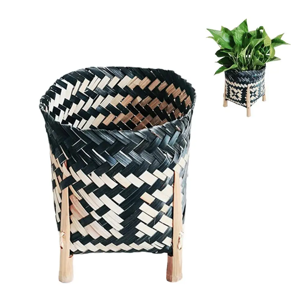 

Woven Flowerpot Arrangement Crafts Succulent Pot Bamboo Plant Pots Handmade Decorative Indoor Plants Flower Pots Home Decor
