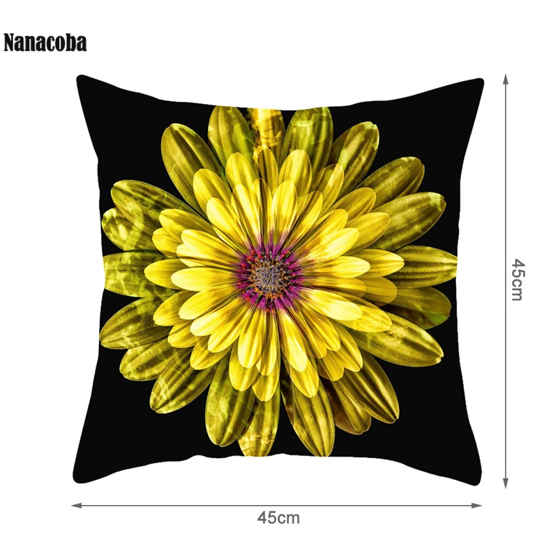 Наволочки с цветущими черными растениями наволочки для подушек чехол спальни