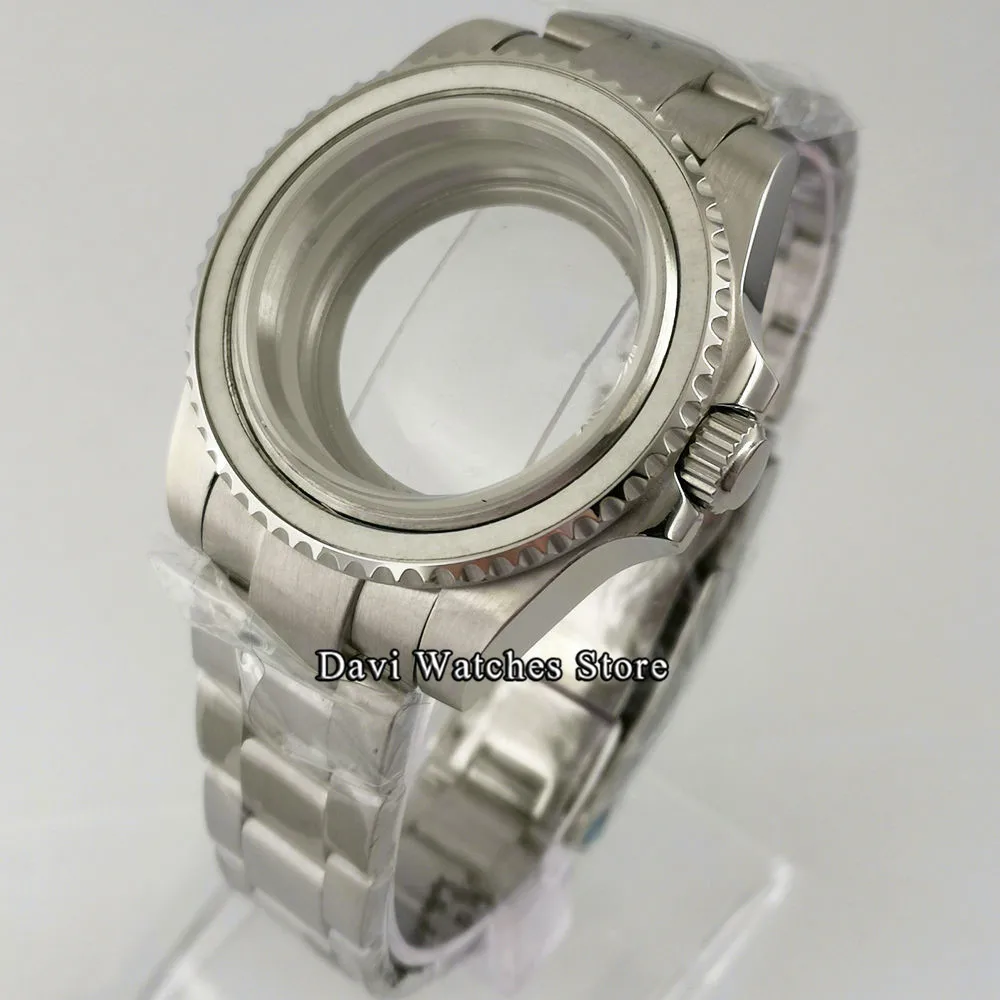 

40mm Watch Case For NH35 NH36 NH35A Automatic Movement Sapphire Glass Steel bracelet transparent Seeing Through Back cover