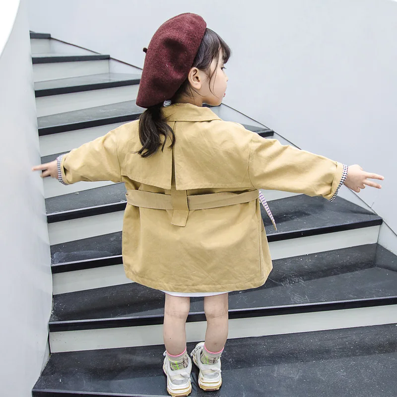 Куртки для девочек весна осень 2019 новая модная ветровка малышей однотонное
