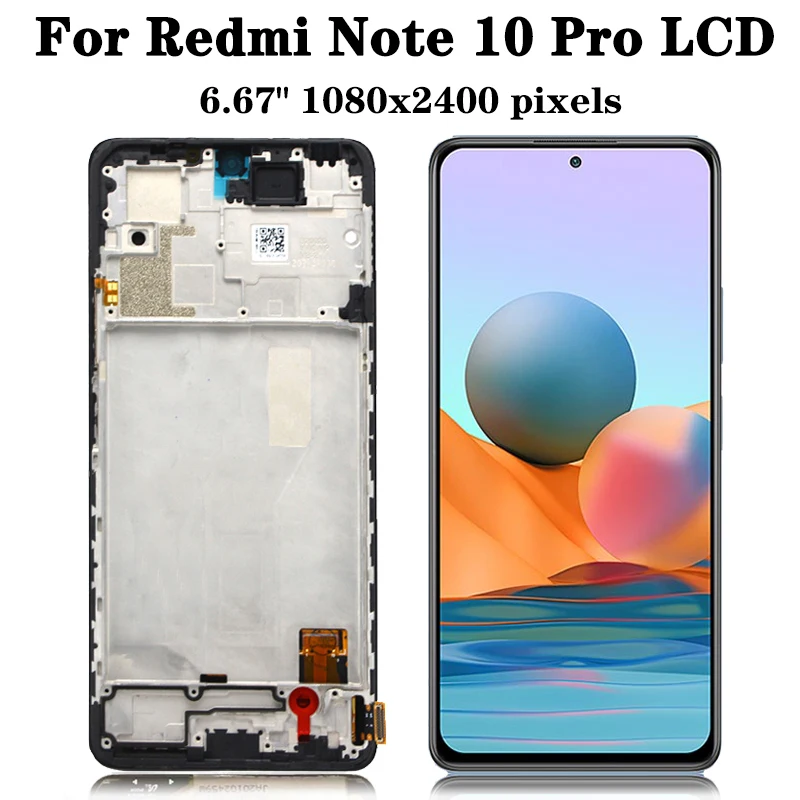 6 67 &quotОригинальный ЖК-дисплей для Xiaomi Redmi Note 10 Pro сенсорный экран с рамкой Note10Pro