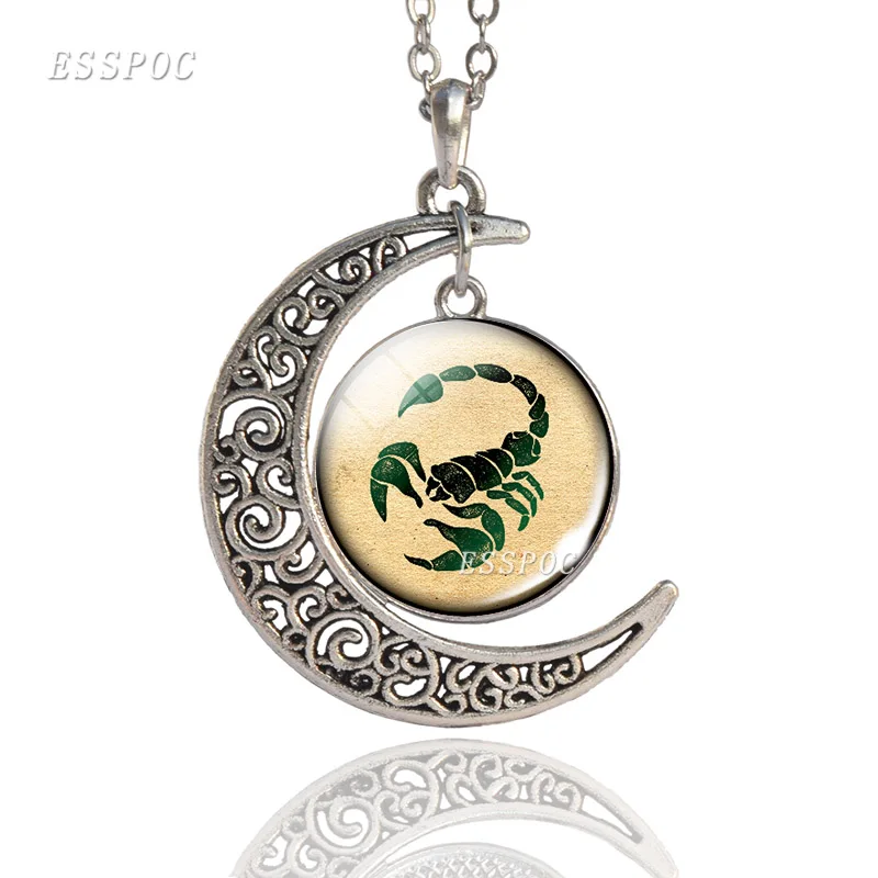 12 знаков зодиака полумесяц стеклянный купол ювелирные изделия знаки кулон