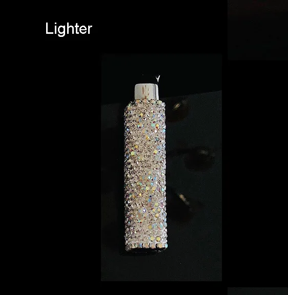 Lighter 02 Креативный кристалл со светодиодной подсветкой пепельница для автомобиля Блестящий Алмазный Футляр для сигарет зарядка ветрозащитная плазменная Зажигалка тонкая для женщин - Название цвета: Lighter 02