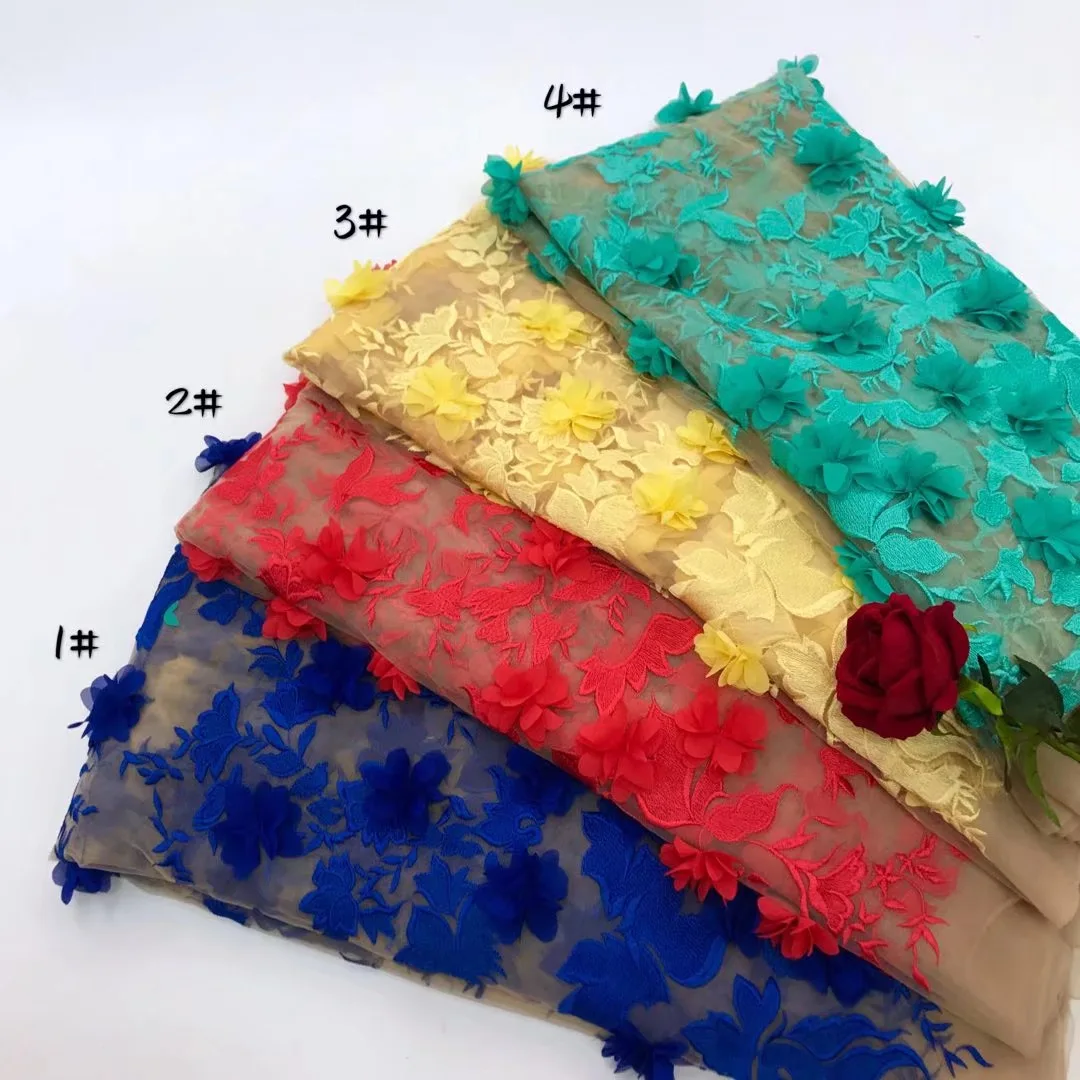 BEAUTIFICAL l African french tulle net lace fabrics fabric 3d flowers high quality Nigerian laces 5 yards JYN293 | Дом и сад