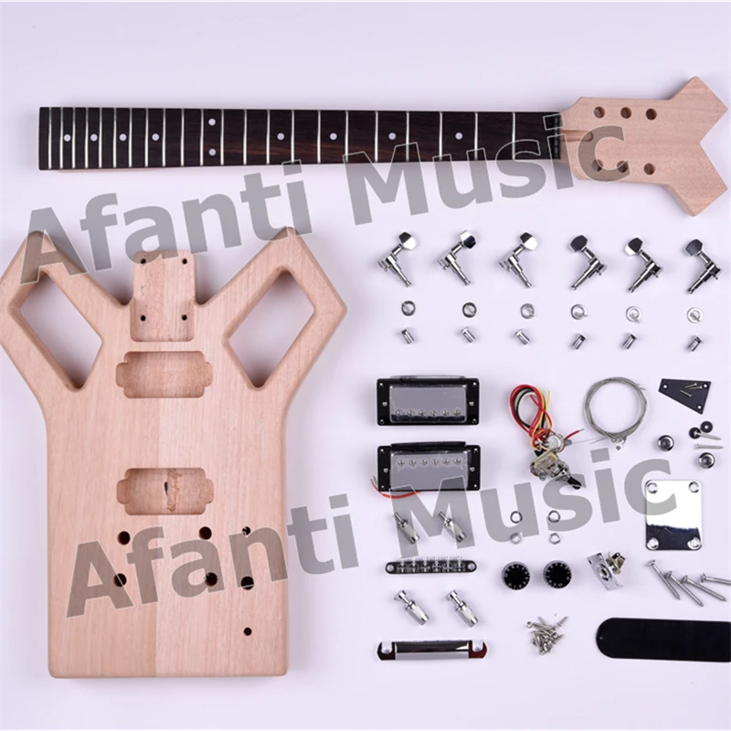 

Afanti Guitar Kit Body Semi-finished Unfinished Part Neck Guitar Body Hardware Music Super DIY Electric Guitarra Kit (ASK-02)