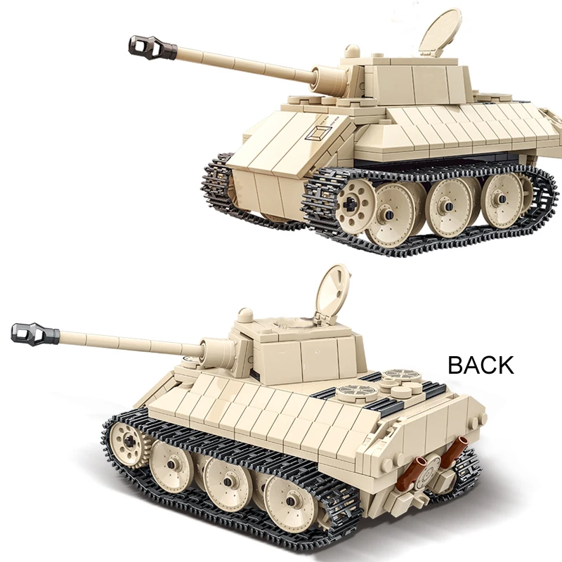 446 шт. светильник бак WW2 Военный серии кирпичи Леопард VK 1602 комплект солдаты