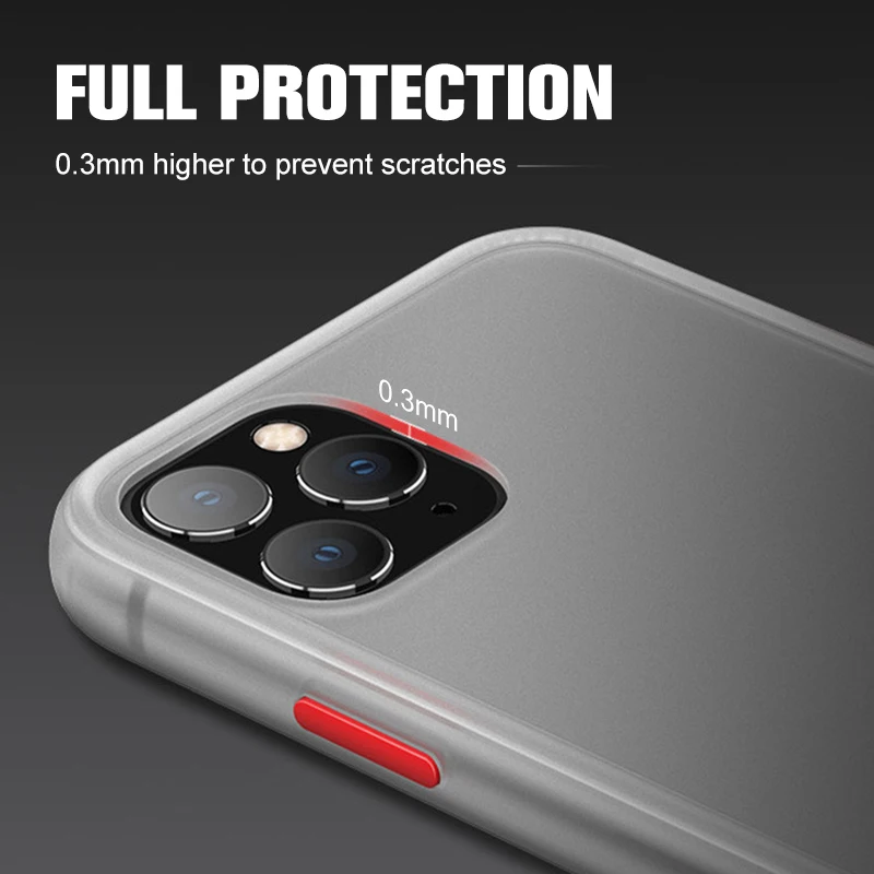 Hybrid Simple Matte Bumper Phone Case For iphone 11 Pro Max X XR XS 6 7 8 Plus Shockproof Soft TPU Cover | Мобильные телефоны и