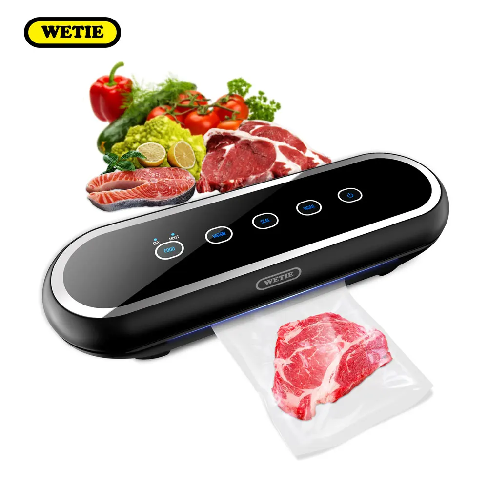 WETIE SFM1 Vacuum Sealer Packing Machine Household Electronic Sealers 10S Quick Sealing 80Kpa Food Packer with 10pcs Packing Bag