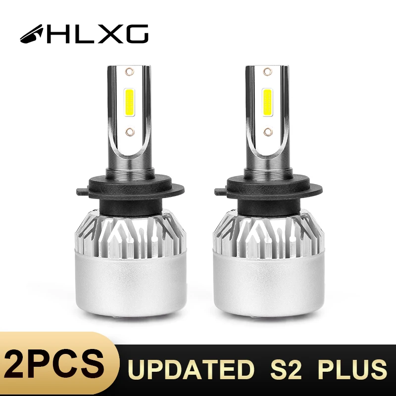 HLXG H7 светодиодный 72W фары для 8000LM H1 H4 комплект фар автомобиля Авто S2 плюс 5000K 6500K 8000K