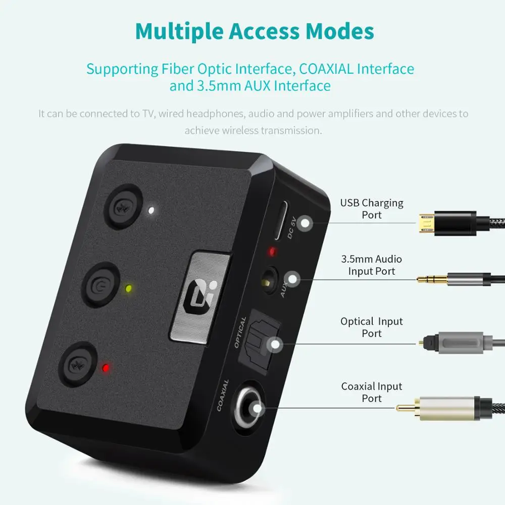 Беспроводной bluetooth 5 0 аудио передатчик MR275 aptX HD ll оптический коаксиальный 3 мм Aux RCA