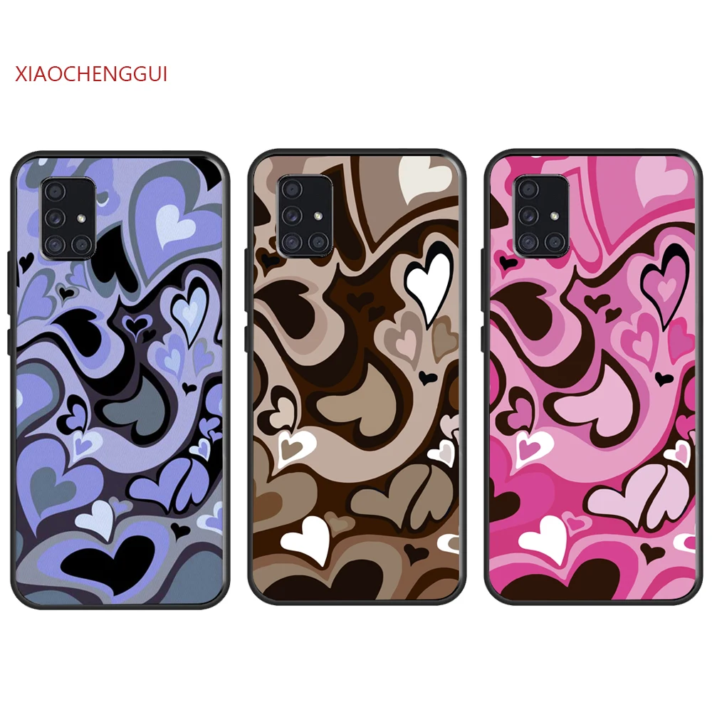 

Purple Heart Swirl Pattern Phone Case For Samsung Galaxy A21S A01 A11 A31 A81 A10 A20 A30 A40 A50 A70 A80 A71 A51 A42 A52 A72 5G