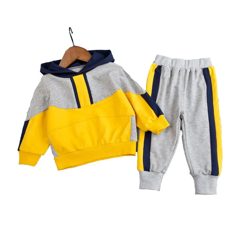 

Boy Designer Clothes Toddle Infant Tracksuits Baby Boys Girl Hooded Casua Patchwork Kids T Shirt Pants 2Pcs/Sets Toddler Sports