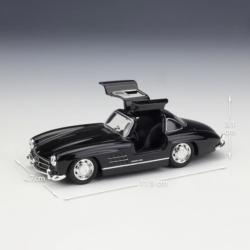 Welly 1:36 оригинальная коробка Mercedes 300SL Coupe Black Pull Back модель автомобиля под давлением