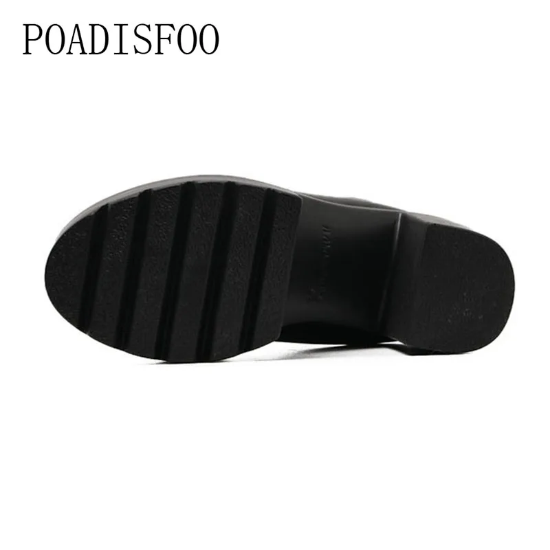 Сапоги на высокой платформе с молнией женские ботинки высоком каблуке Тонкие