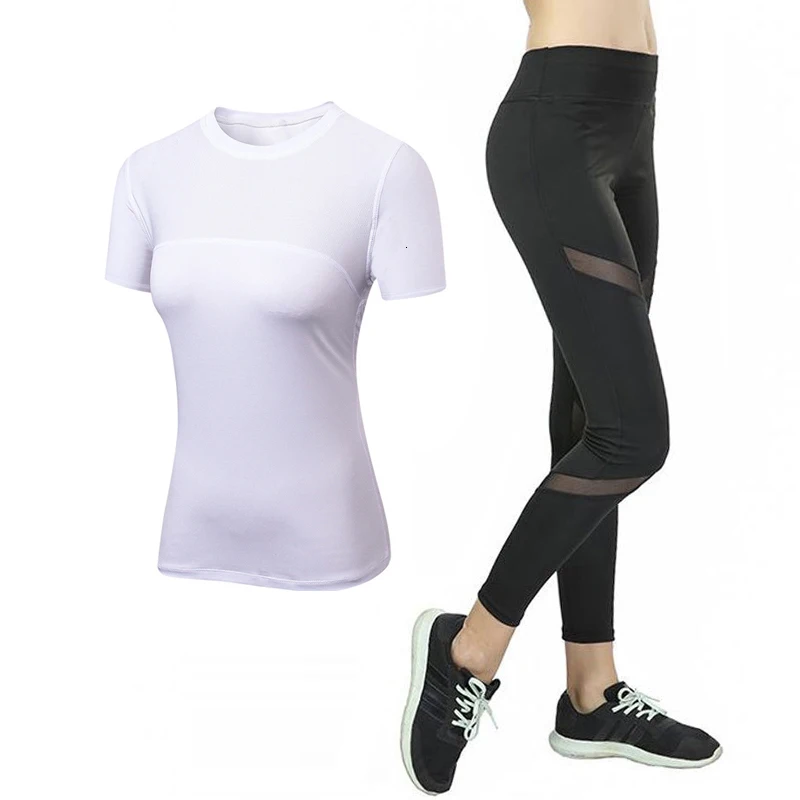 Быстросохнущая сетчатая спортивная одежда женский спортивный костюм 2 предмета