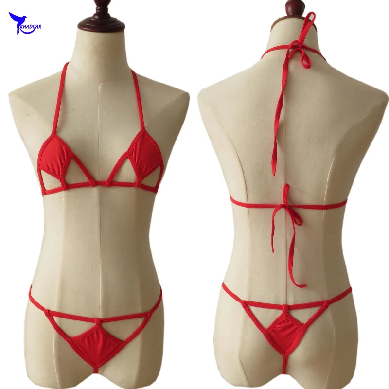 2019 женские Экстремальные сексуальные стринги Микро Бикини Твердые бразильские