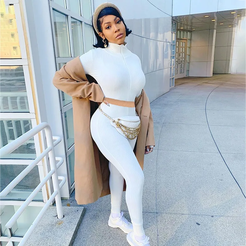 

2020 Winter Women Sport Fitness 2 Two Piece Set Outfits Long Sleeve Crop Tops Tshirt Leggings Pants Set Bodycon Tracksuit