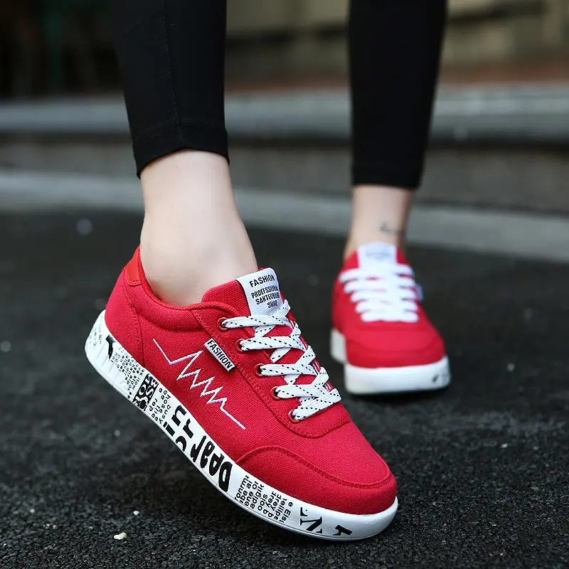 

Summer Tennis for Woman Sports Shoes Sport Sneakers Woman Running Shoes Workout Canvas Gym Shoes Ladies Red Trainers Gym B-381