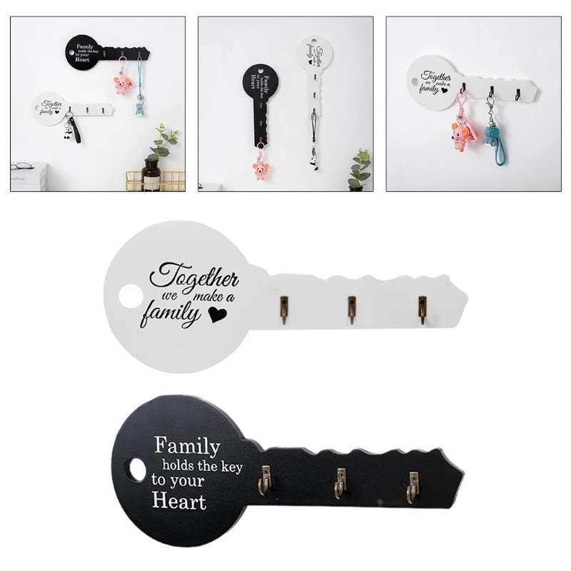 

Retro Practical Key Shape Rack Hook Home Entrance Key Holder Pegs Multifunction