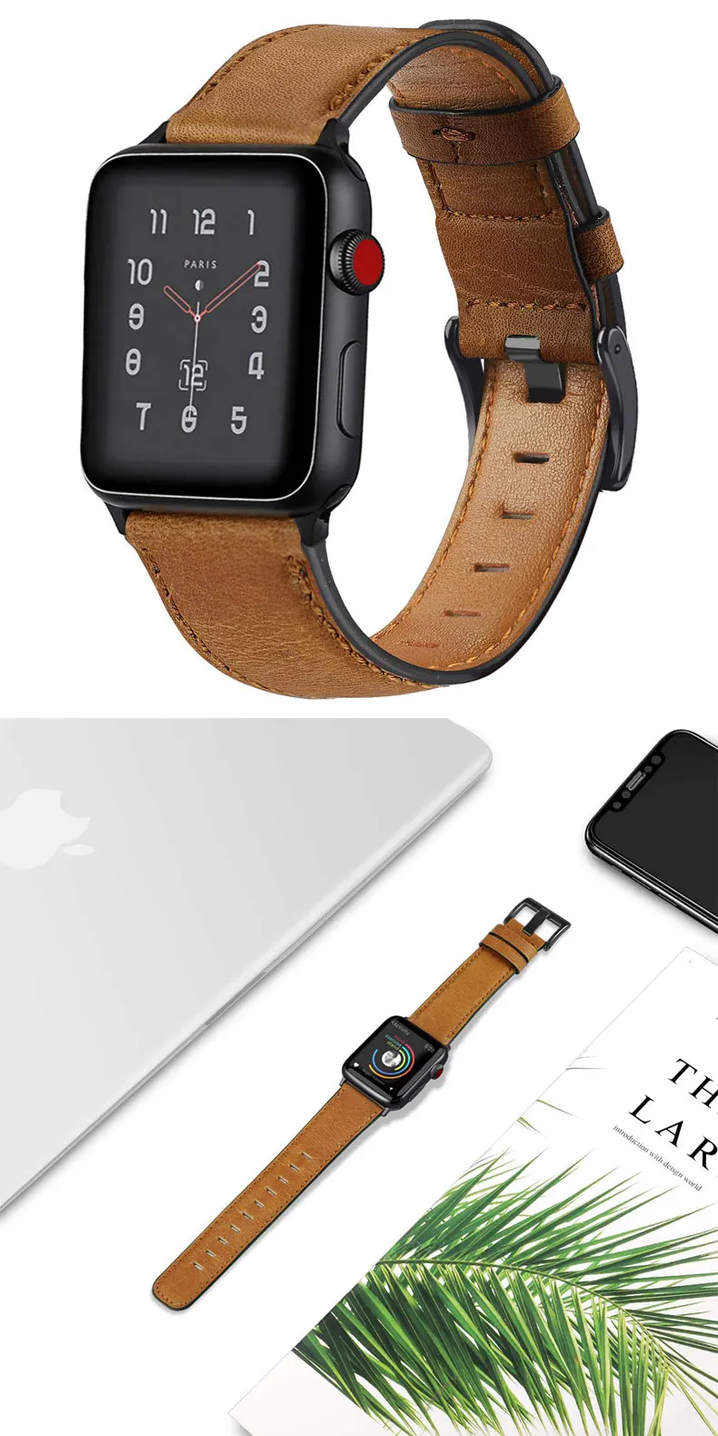 Ретро-стиле, из натуральной кожи, ремешок для наручных часов Apple Watch 4 5 44 мм 40 мм, 42 мм, 38 мм, версия наручных часов iwatch, ремешок Watch series 5/4/3/2/1 браслет аксессуары