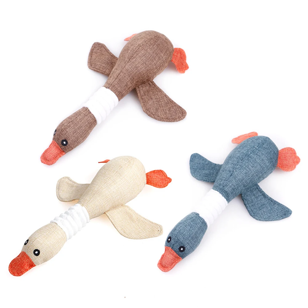 

Wild Goose Plush Dog Toys Cartoon Resistance To Bite Squeaky Sound Pet Toy For Cleaning Teeth Puppy Dogs Chew Pet Supplies