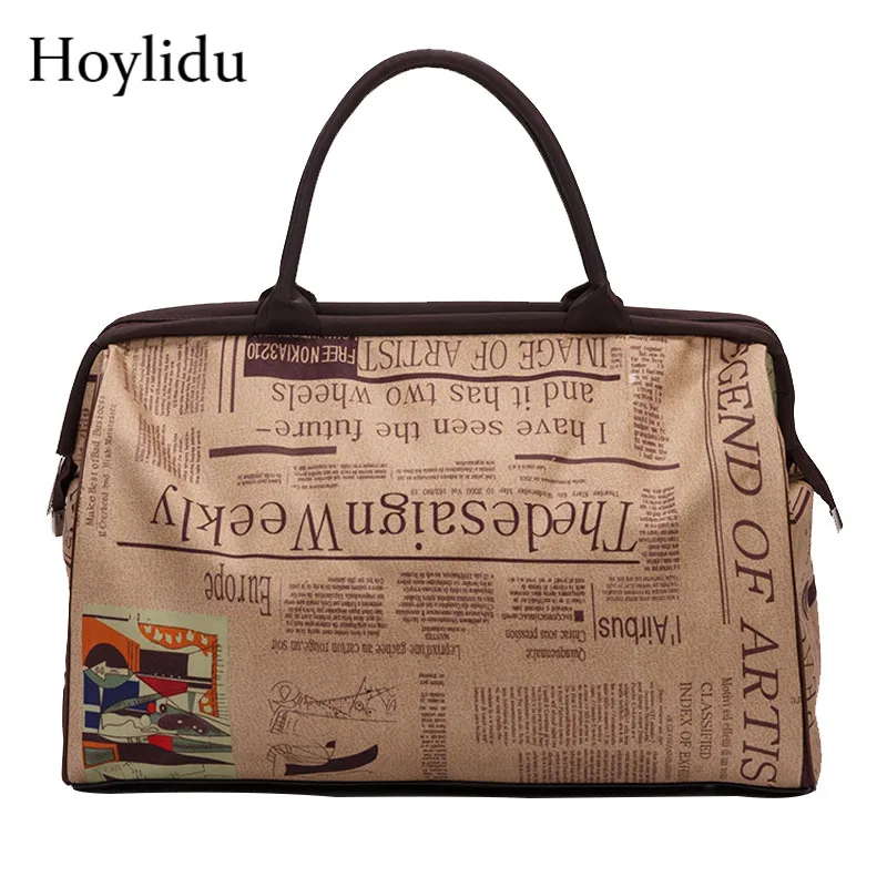 Модная винтажная Дорожная сумка унисекс переносная водонепроницаемая Оксфорд