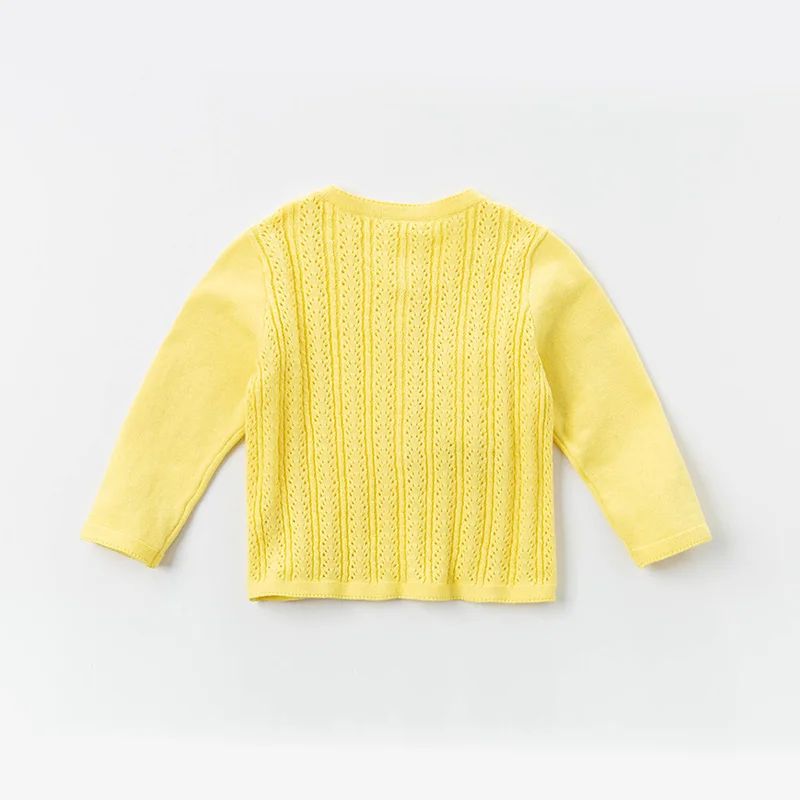 Детский трикотажный кардиган Однотонный свитер для маленьких девочек весна |