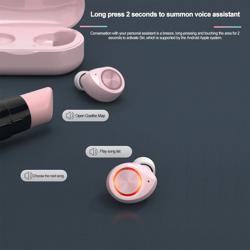 

TW60 Wireless Earphone Buletooth 5.0 Touch Control Headset Bass Surround HiFi Stereo Earphones Noise reduction With Charging Box