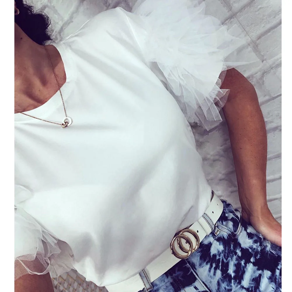 Женская футболка с коротким рукавом и круглым вырезом|Футболки| |