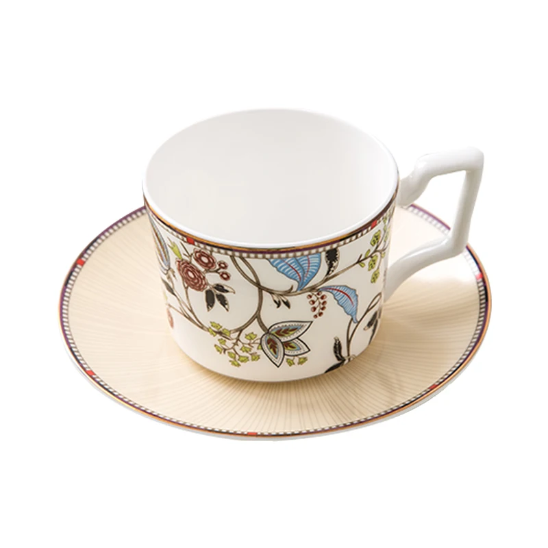 

European glorious leaves home use cheap coffee cup sets & bone china tea cup