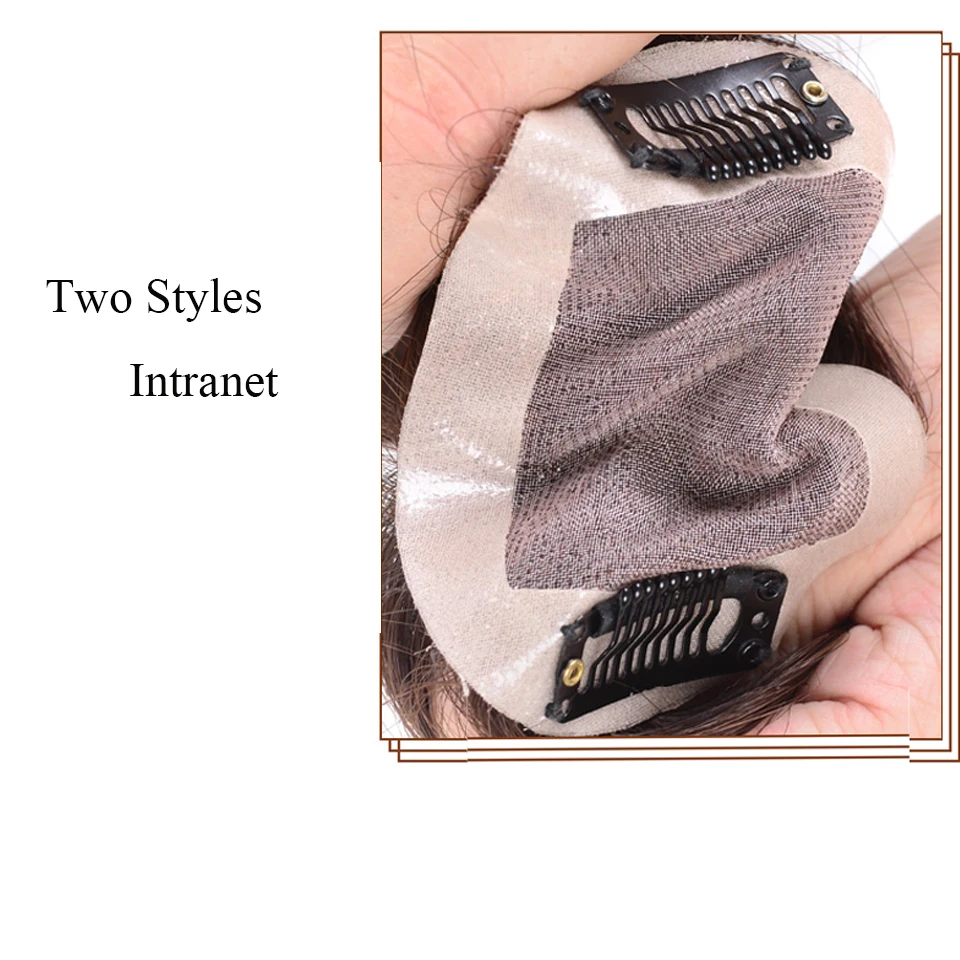 Brazilian Straight Topper Hair Remy Hair with Bangs for Women Clip-in One-piece Hair Extension Human Hair Pieces for Hair Loss