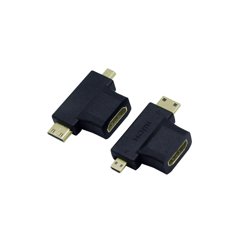 Micro Mini HDMI к адаптер 1080P 3 в 1 штекер женскому кабелю Удлинительный разъем