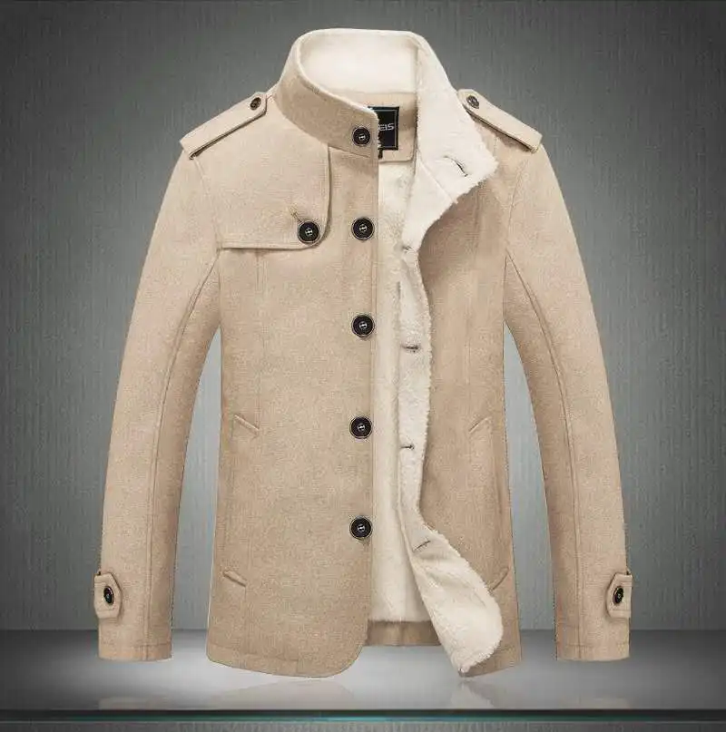 Новинка осенне зимняя шерстяная куртка мужская корейский Бутик на флисовой