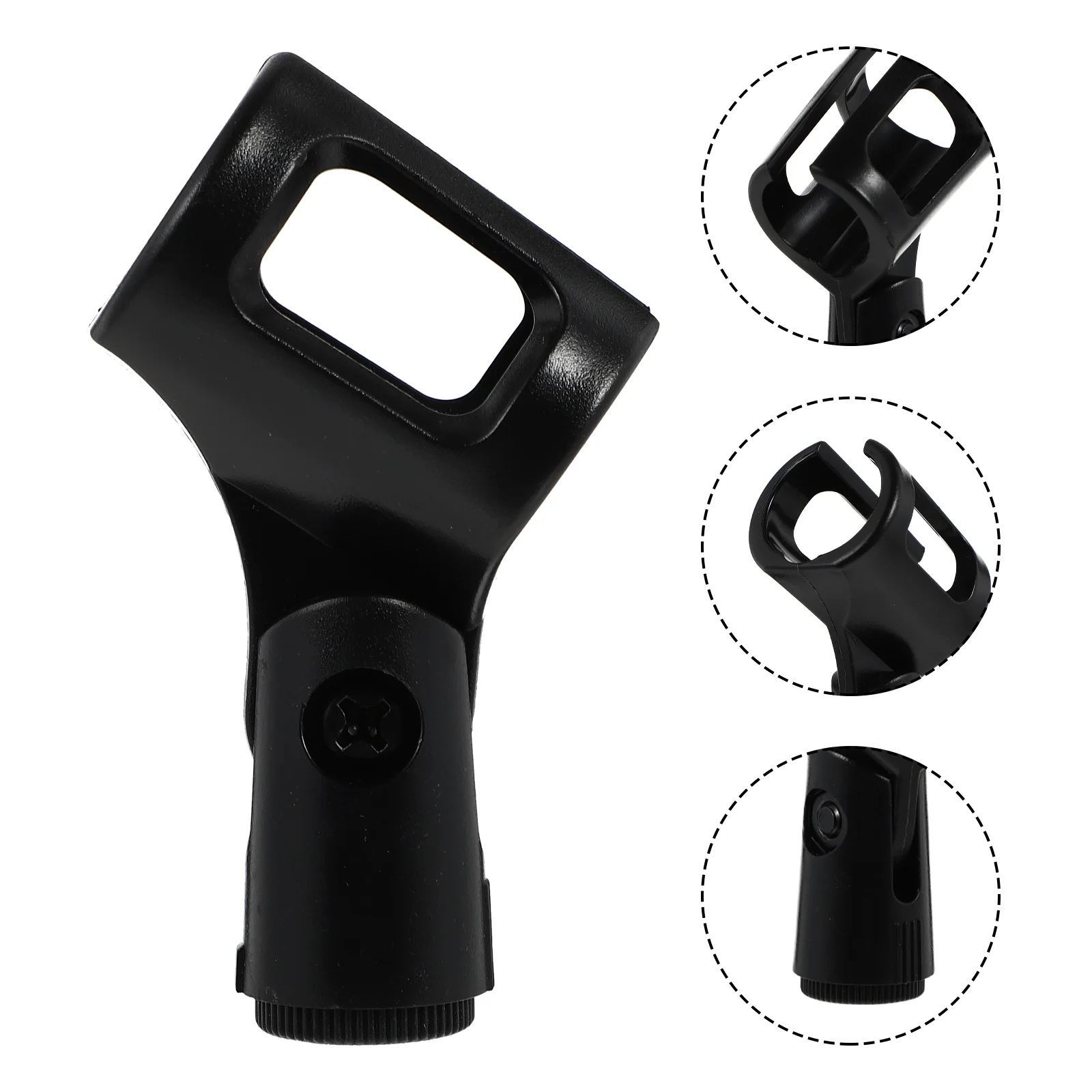 

6 Pcs Portable H-shaped Microphone Plastic Holders Microphone Lifters (Black)
