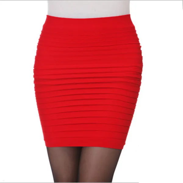 

Women Summer Pleated Skirt Candy Color Ladies Short Skirts Elastic Mini Bodycon Skirts Free Size 13 Colors JH950194