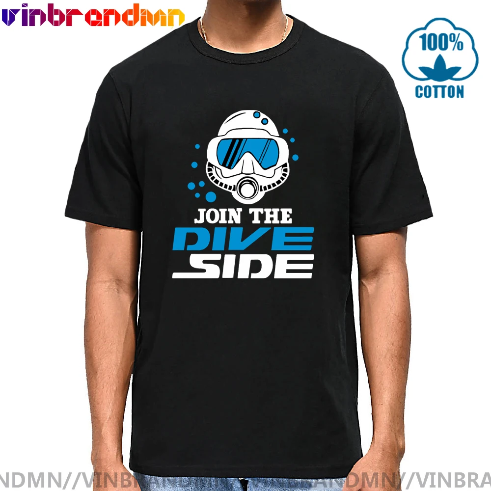 

Funny Join The Dive Side T-shirt Men Scuba Diver Short Sleeve Cotton T shirt Summer Swimmer gift tee shirt Scuba Diving Tops Tee