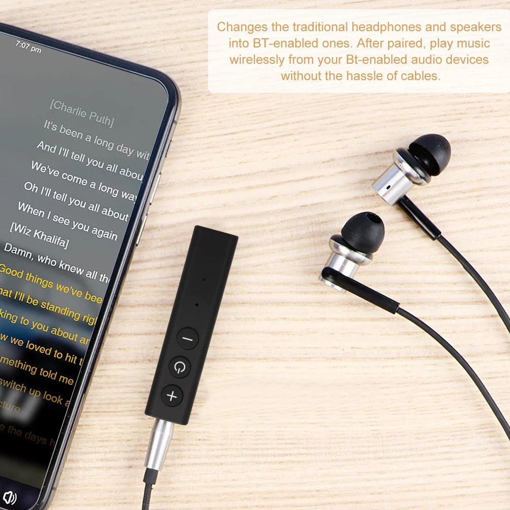 Bluetooth приемник BT 5,0 беспроводной аудио адаптер Hands-free с AUX микрофона выход для наушников динамик