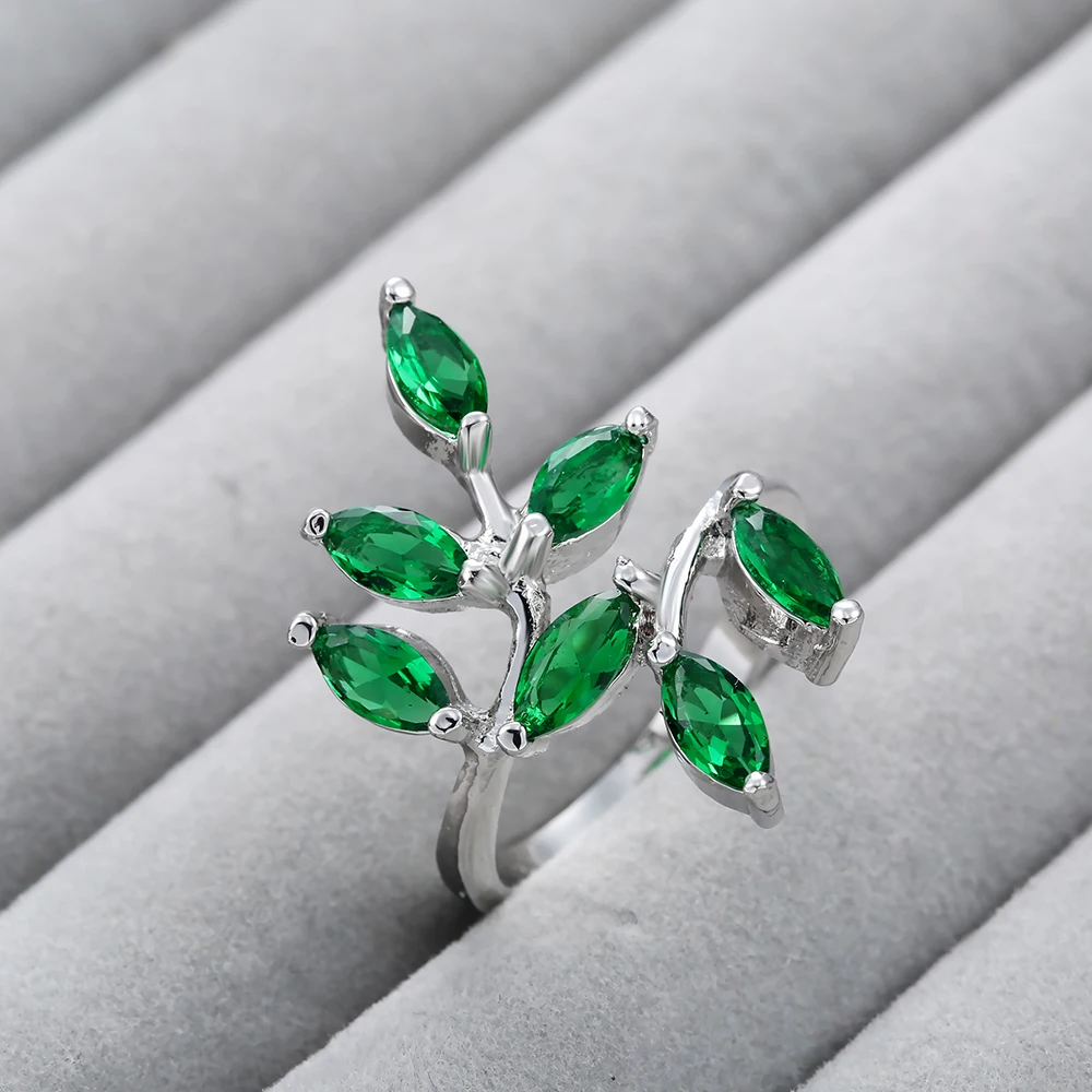 Изысканные CZ стеклянные кольца на заказ Черное золото роскошное зеленое синее