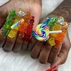 3D кавайные подвески для ногтей из смолы милый медведь конфеты смешанные украшения для ногтей Стразы Декоративные Инструменты для маникюра