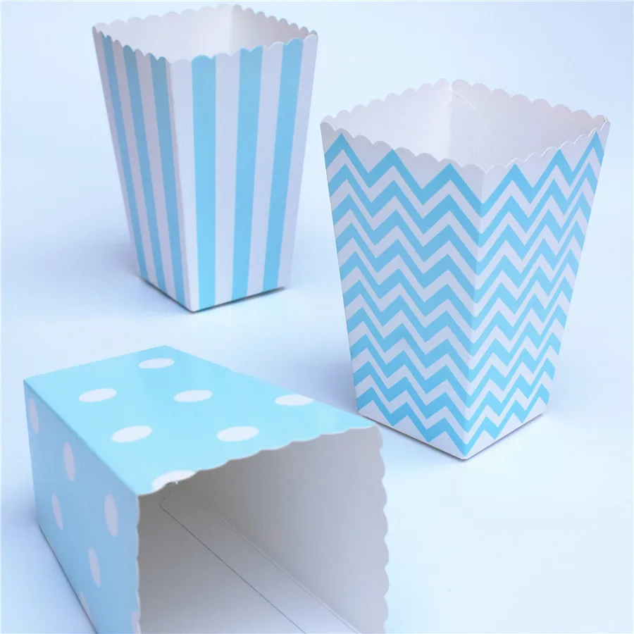 

Popcorn box colorful chevron stripes dot Gold Gift Box Party Favour Wedding Pop corn kid party decoration bags loot